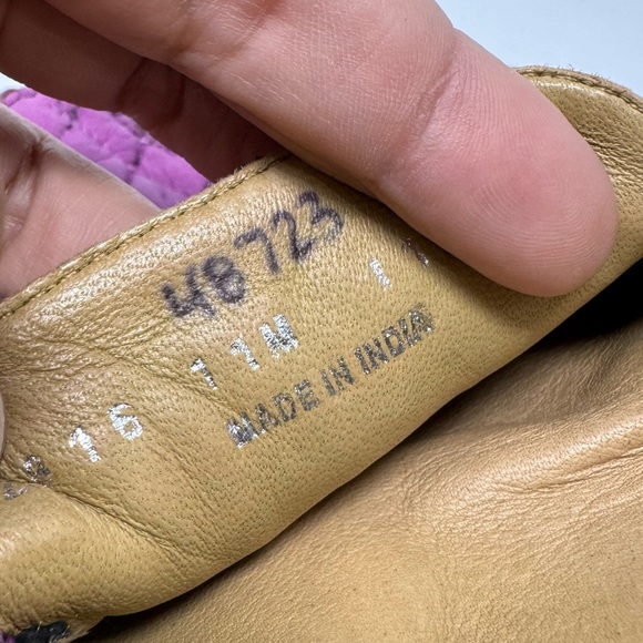 Robert Zur Quilted Leather Driving Loafers Purple Size 11 - Picture 7 of 7